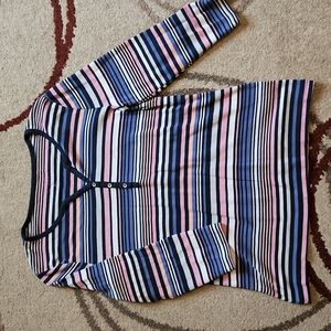 Women's Croft & Barrow Classic Striped Tee 3/4 sleeeves- Sz M